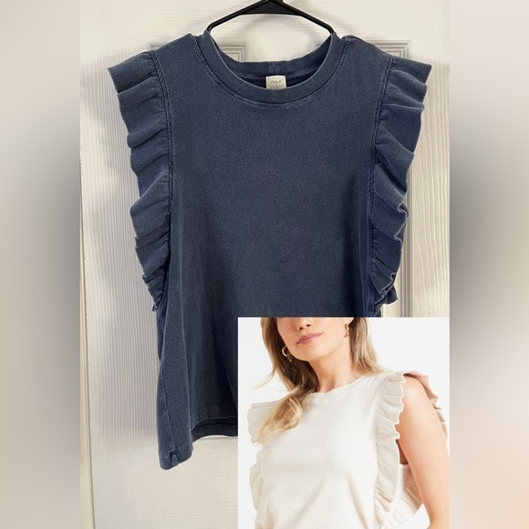 Roan and Ryan Kaia blue ruffle top- Size Small - Picture 2 of 5